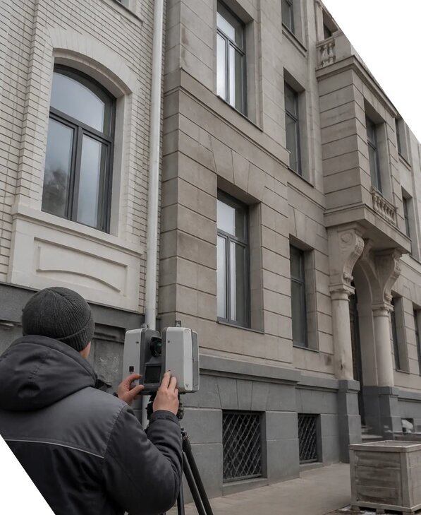 Лазерное сканирование фасадов зданий для обследования в Ульяновске